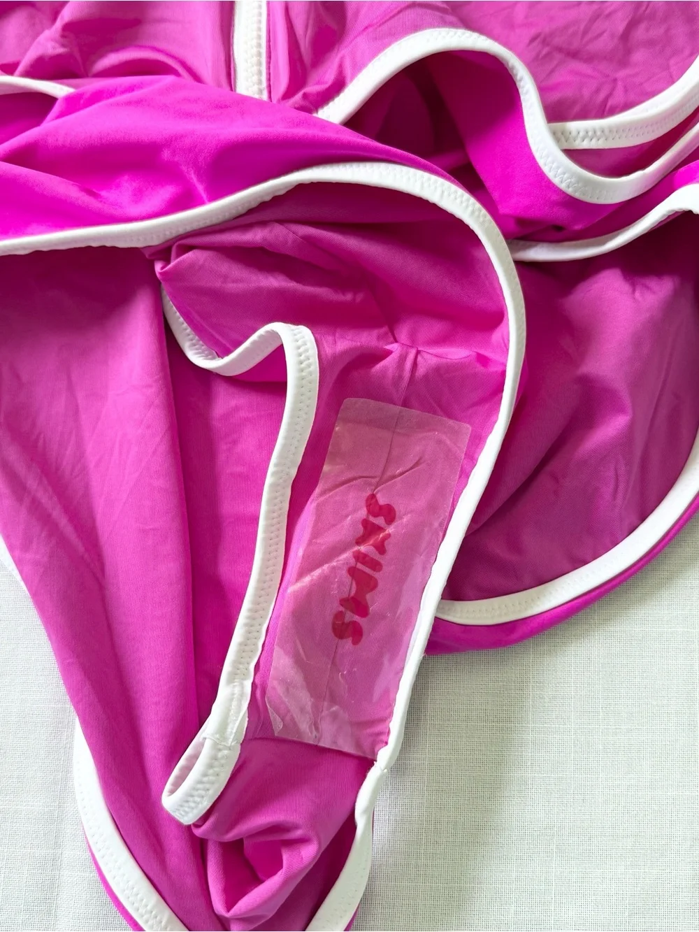 Skims Pink White Sporty Zipper Scoop One Piece Swimsuit Women’s Plus Size 4X